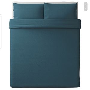 Ikea linen duvet and pillow cases (queen/full, navy).